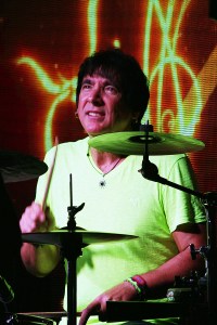 (Drummer) Walfredo Reyes Jr. during a live performance with The Carl Verheyen Band, at Bogies Bar, Jun 12, 2014 Bourgeois Magazine LA 